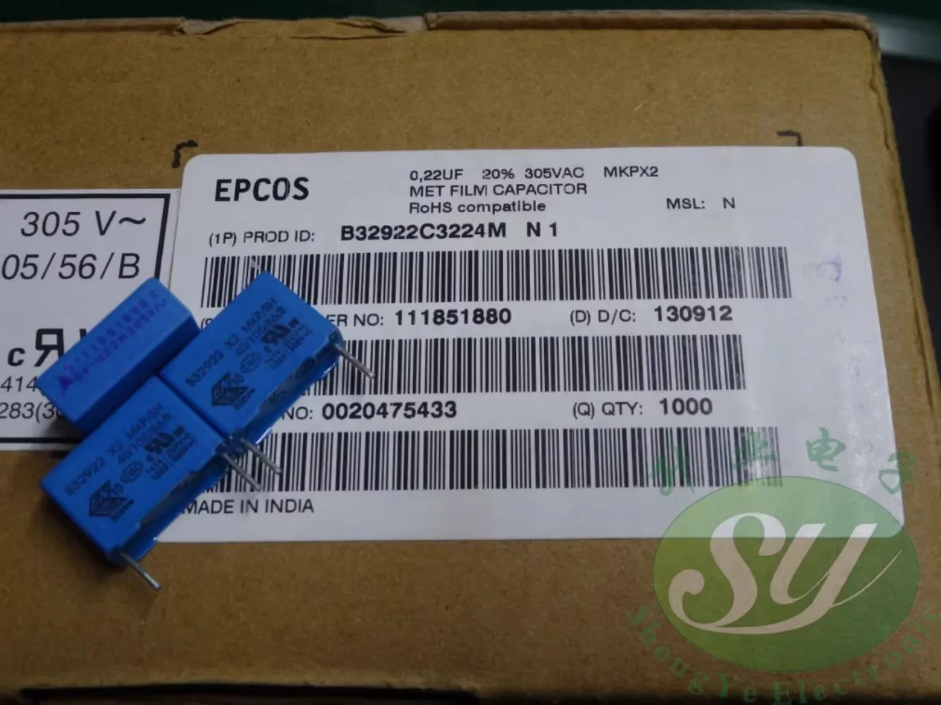 

20PCS EPCOS 0.22uf/305vAC 220nf u22 224 New film capacitor B32922C3224M