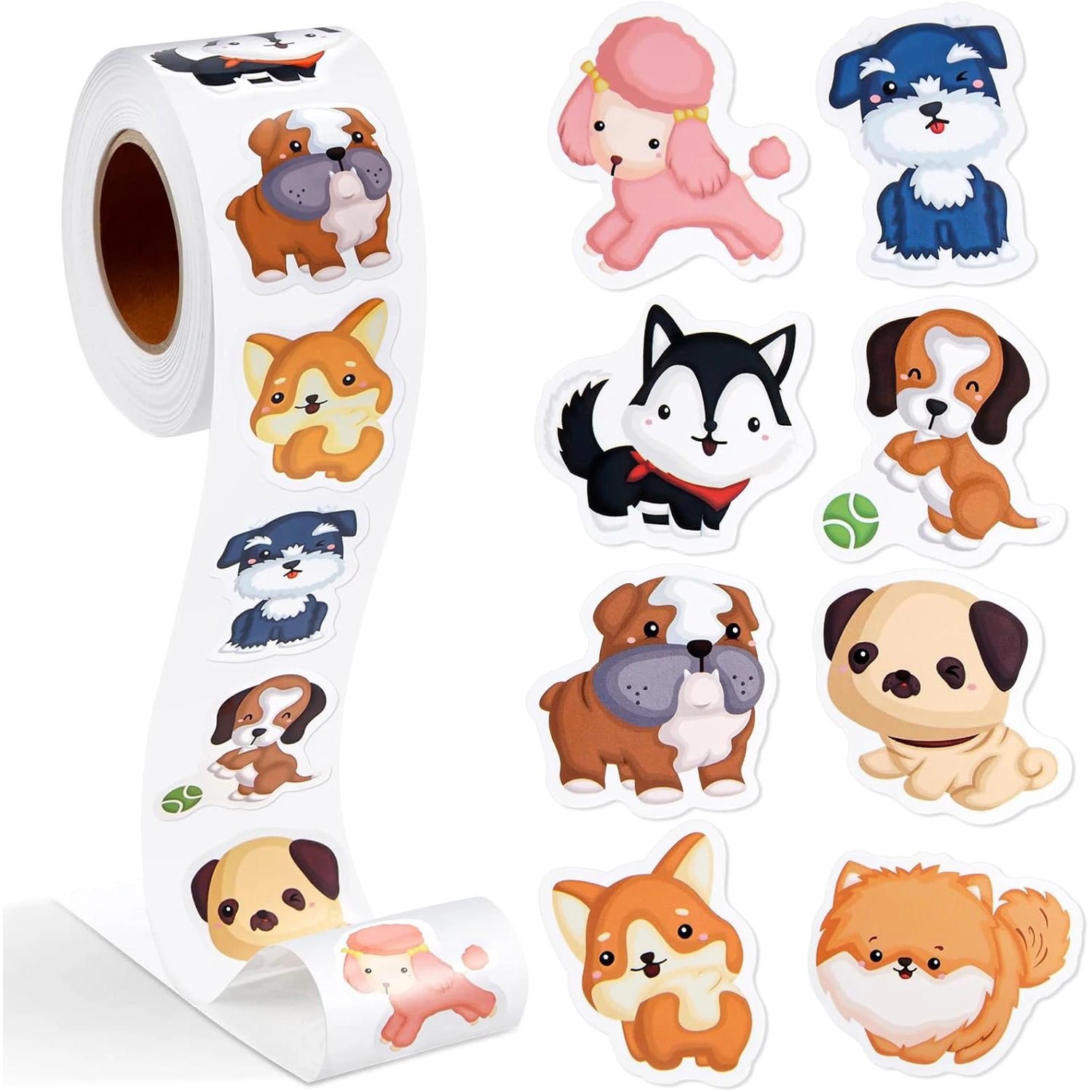 

100-500pcs Animal Dog Stickers Gift Bags, Party Decoration, Office Supplies Seals Label Children Stationery Stickers