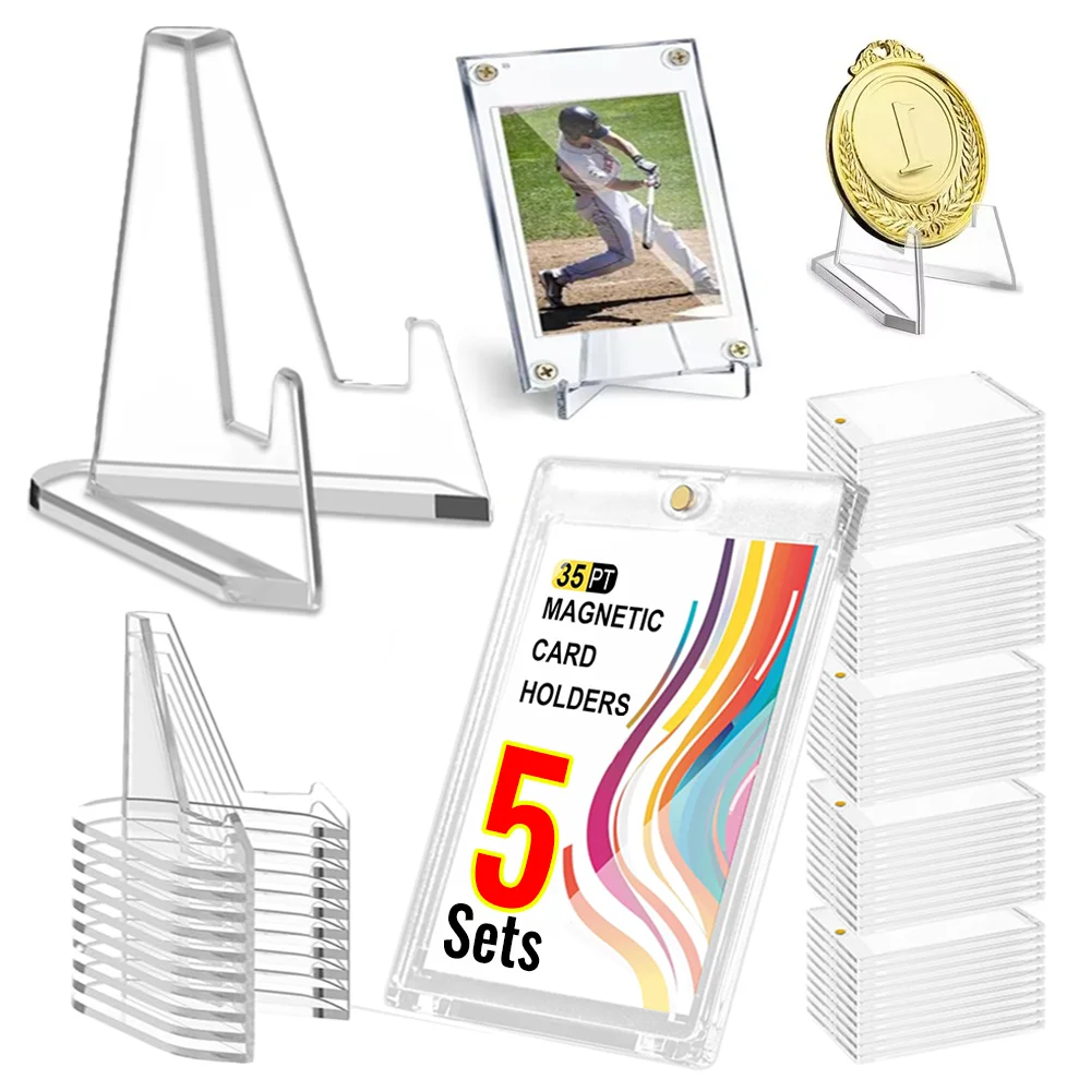 

1-5 комплектов, прозрачный чехол для магнитных карт, подставка для монет, водонепроницаемая стойка, держатель для торговых карт для Kpop Idol, органайзер для карт