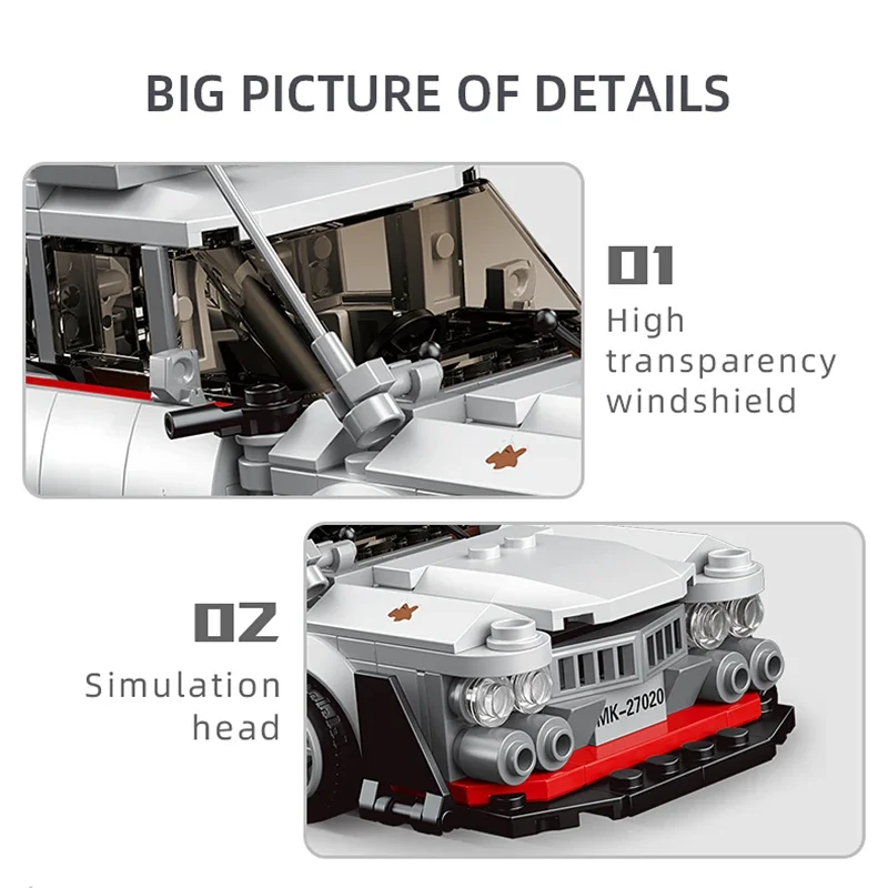 子供のための超高速レーシングカーモデルビルディングブロック,mocミニ映画車両,組み立てレンガ,DIYおもちゃ,ギフト,都市,技術