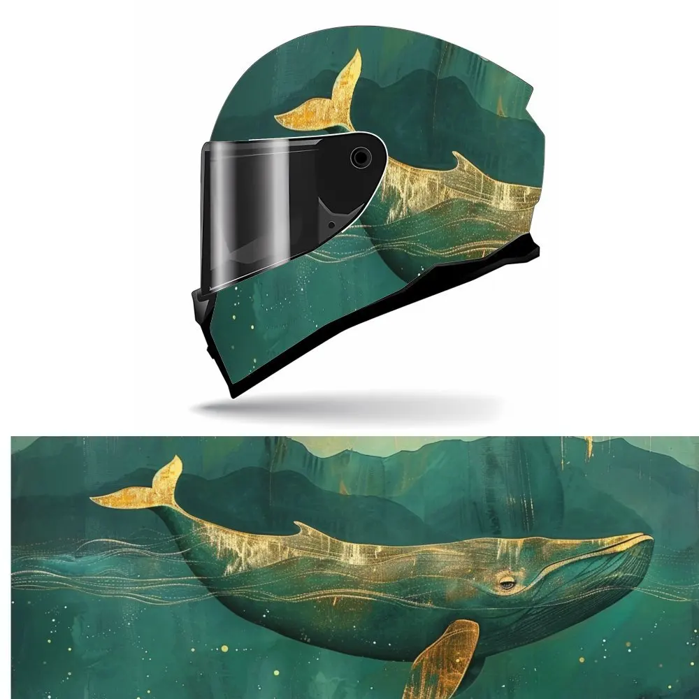 

Full Face Helmet Decals - Durable PVC, Whale tail pattern design, Designer patterns, Motorcycle Racing Helmet Aesthetic Sticker,