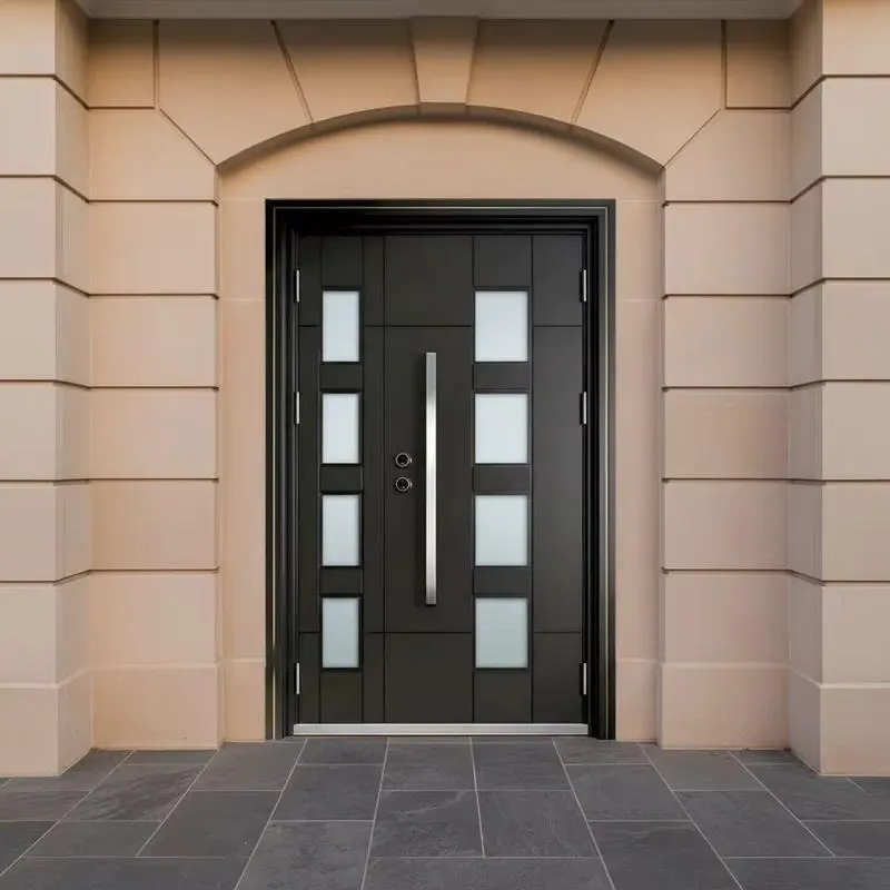 Weatherproof Outdoor Door with Durable Visual Observation Panel Insulated Heavy Duty Soundproof Hinges for Apartments