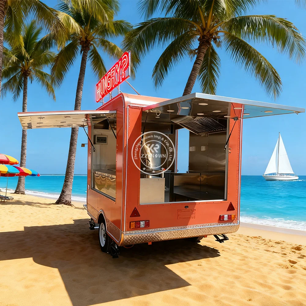 

USA Europe Standard Customized Food Truck Trailer Rotisserie Chicken Concession Fast Food Trailer For Sale