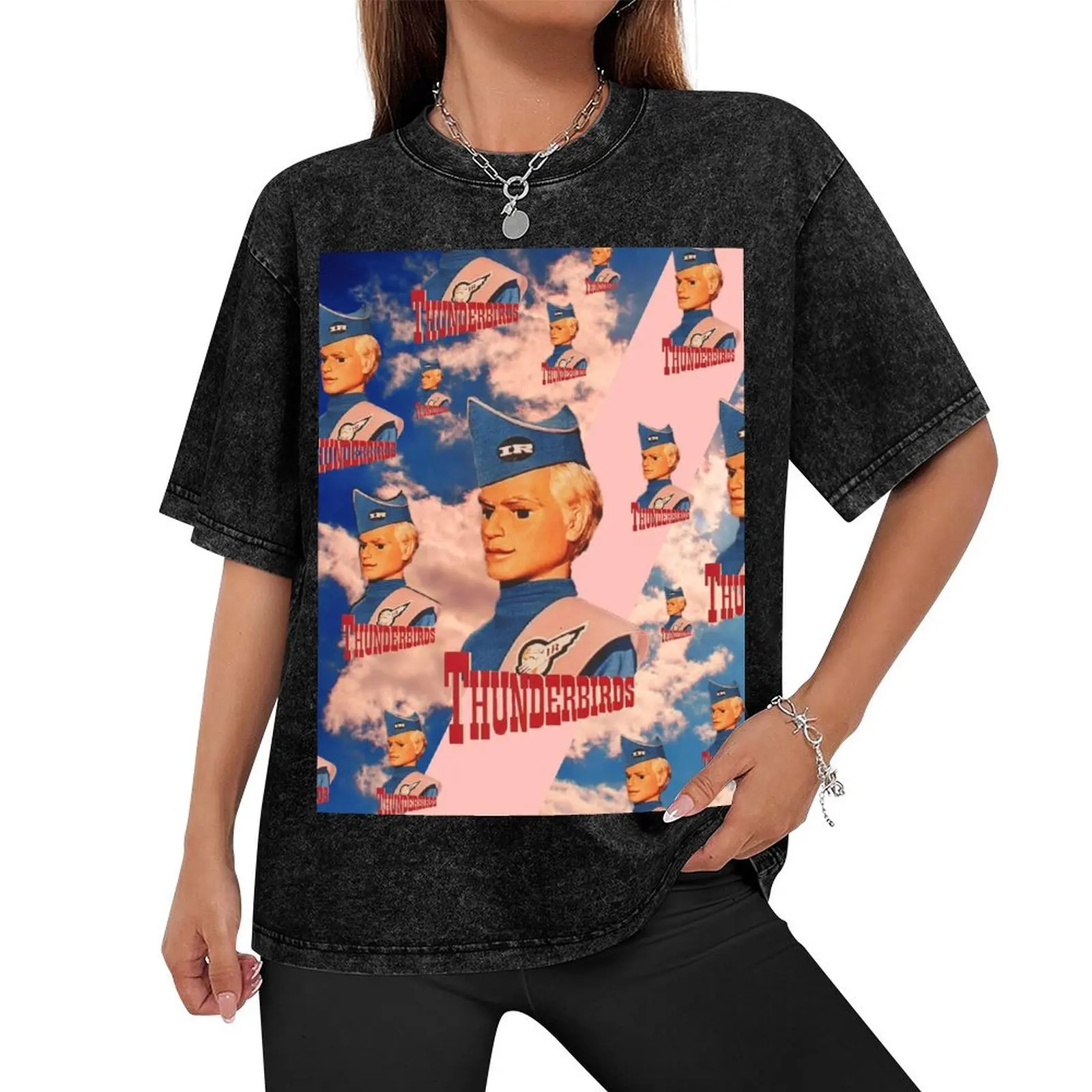 Thunderbirds, John Tracy, Pattern, Officially Licensed Fan Art T-Shirt oversizeds funny t shirts for men