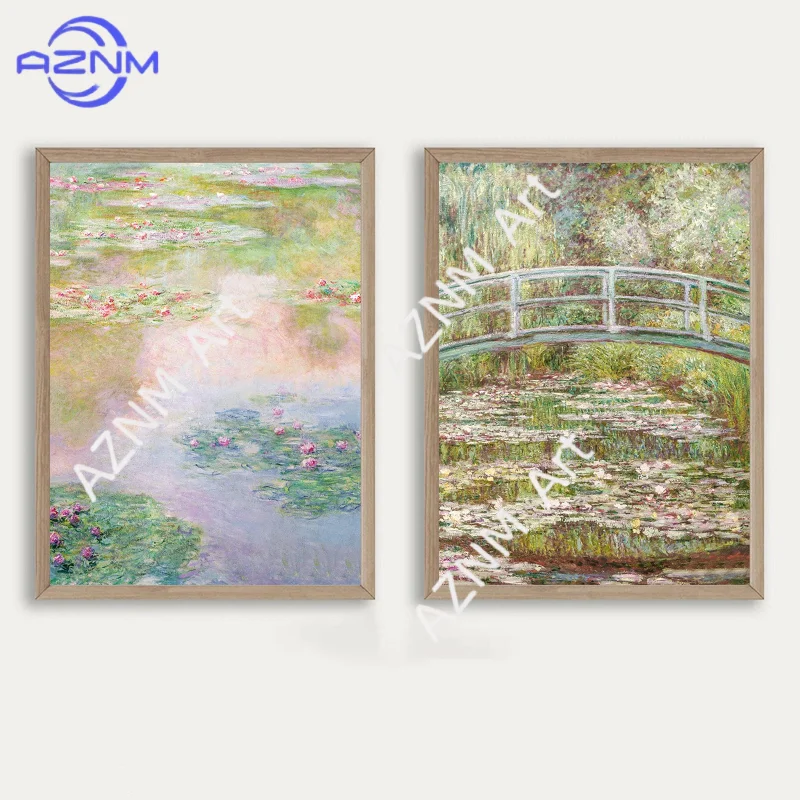 1/2Pcs Monet Prints Soft Tones Claude Monet Painting Neutral