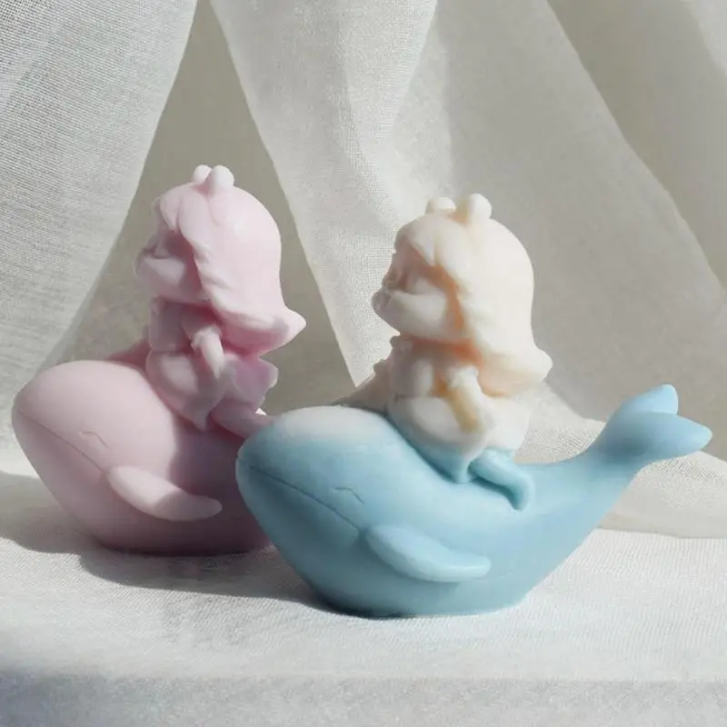 Whale Girl Soap Candle Silicone Mold Resin Mold Silicone Forms For Making Candles Molds Casting Mold Mini Silicone Mold