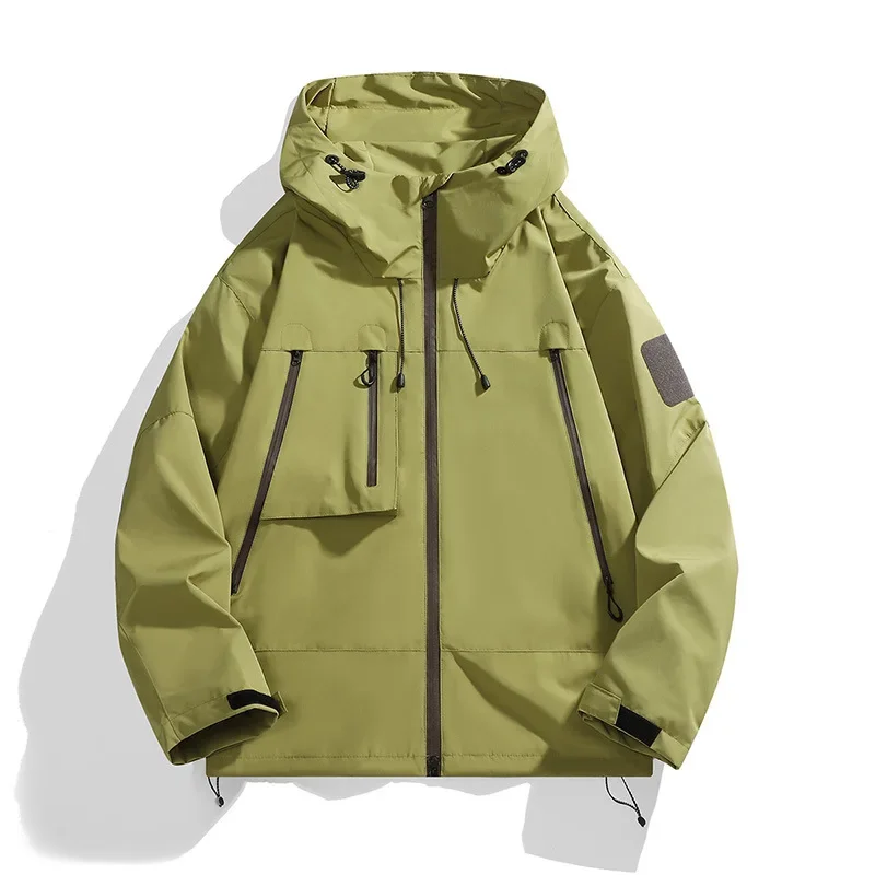 Couple Clothing Spring Autumn Cargo Jacket Zipper Sweatshirt Hooded Windbreaker Men's Women's Coats Outdoor Trench Coat New