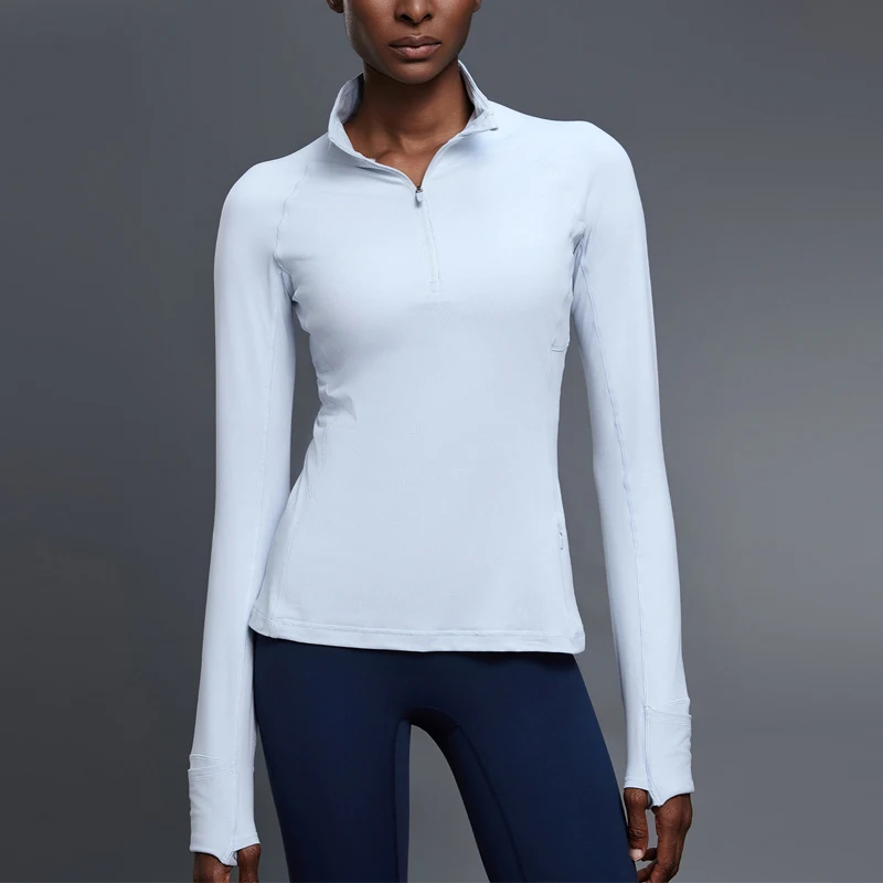 

Women Long Sleeve Yoga Shirt Half Zipper Slim Fit Outdoor Running Shirt Breathable Quick Dry Gym Top Female Sportswear Clothes
