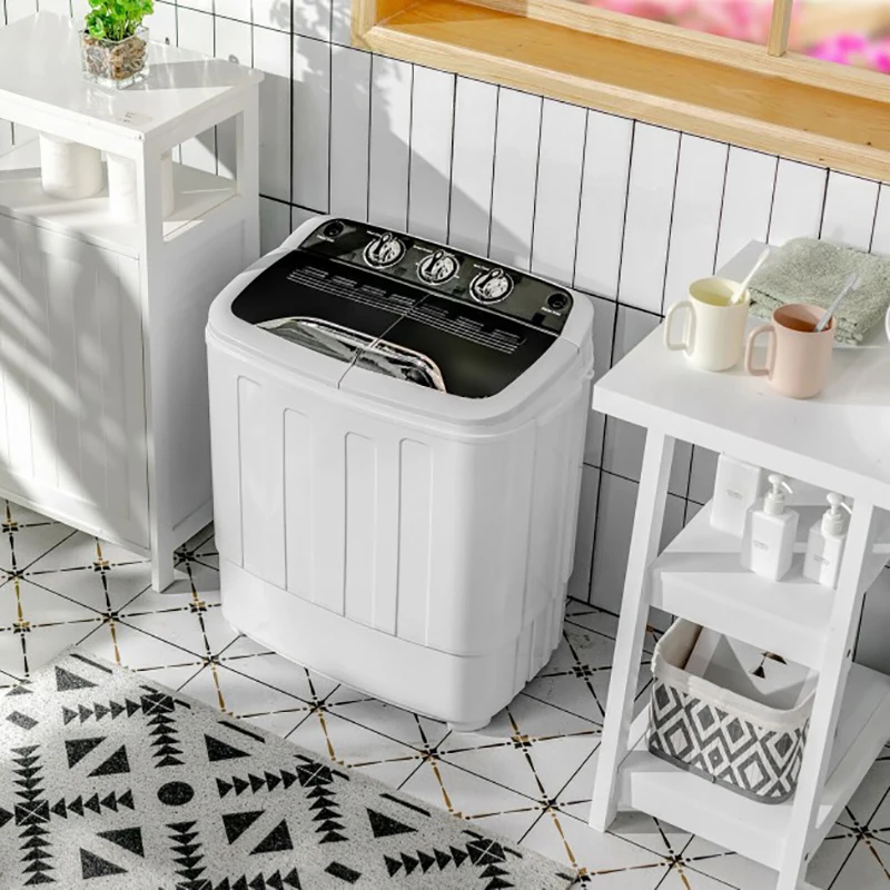 

8 lbs Portable Semi-automatic Washing Machine Mini Twin Tub Spinner Semi-Automatic Washing Machine