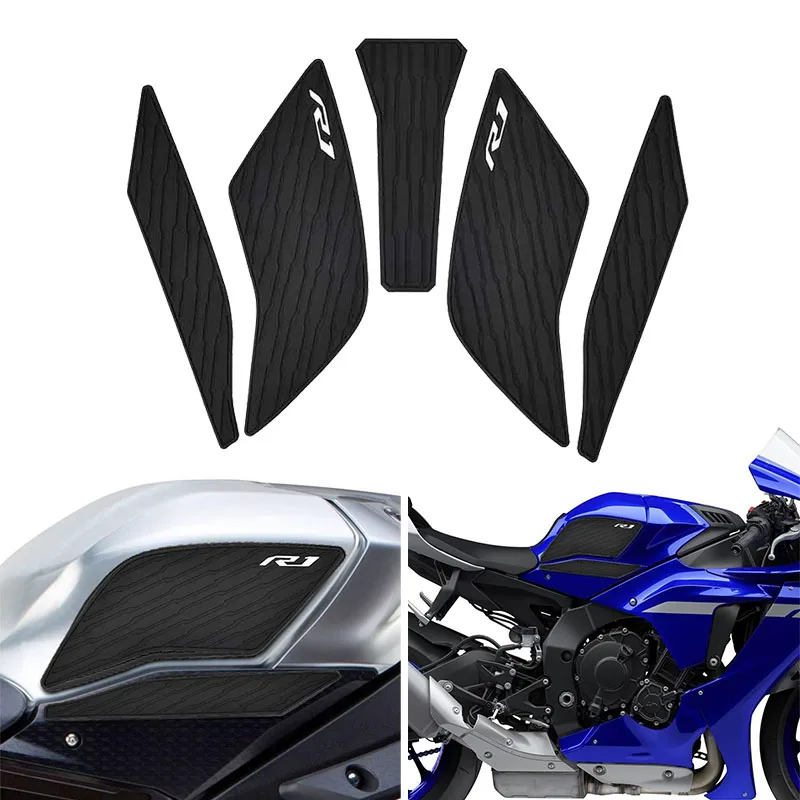 Motorcycle Tank Traction Pad Anti Slip Side Knee Grip Protector Sticker Fuel Tank Decal For Yamaha YZF R1 R1M YZFR1 YZF-R1