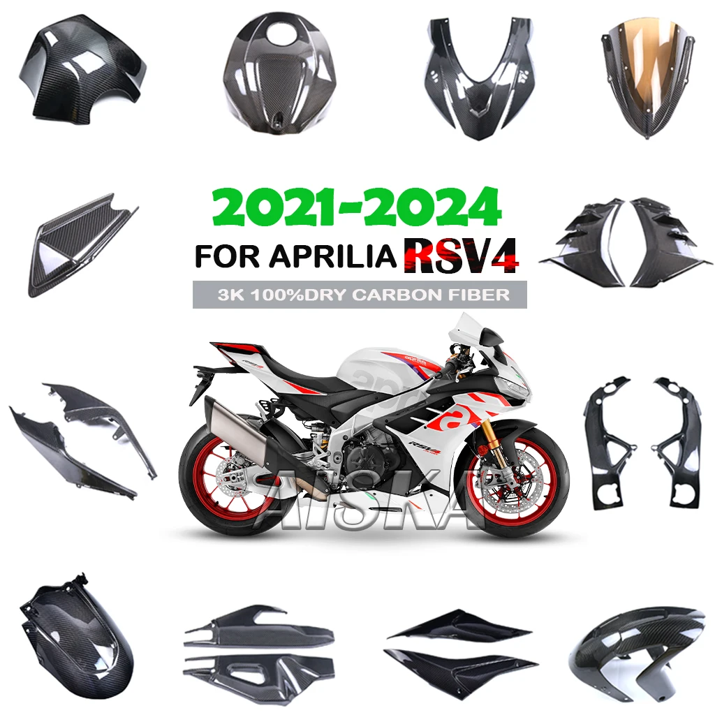 

Fuel Tank Side Panel Fender Frame Front Fairing Kit 3K Carbon Fiber Motorcycle Accessories For Aprilia RSV4 2021 2022 2023 2024