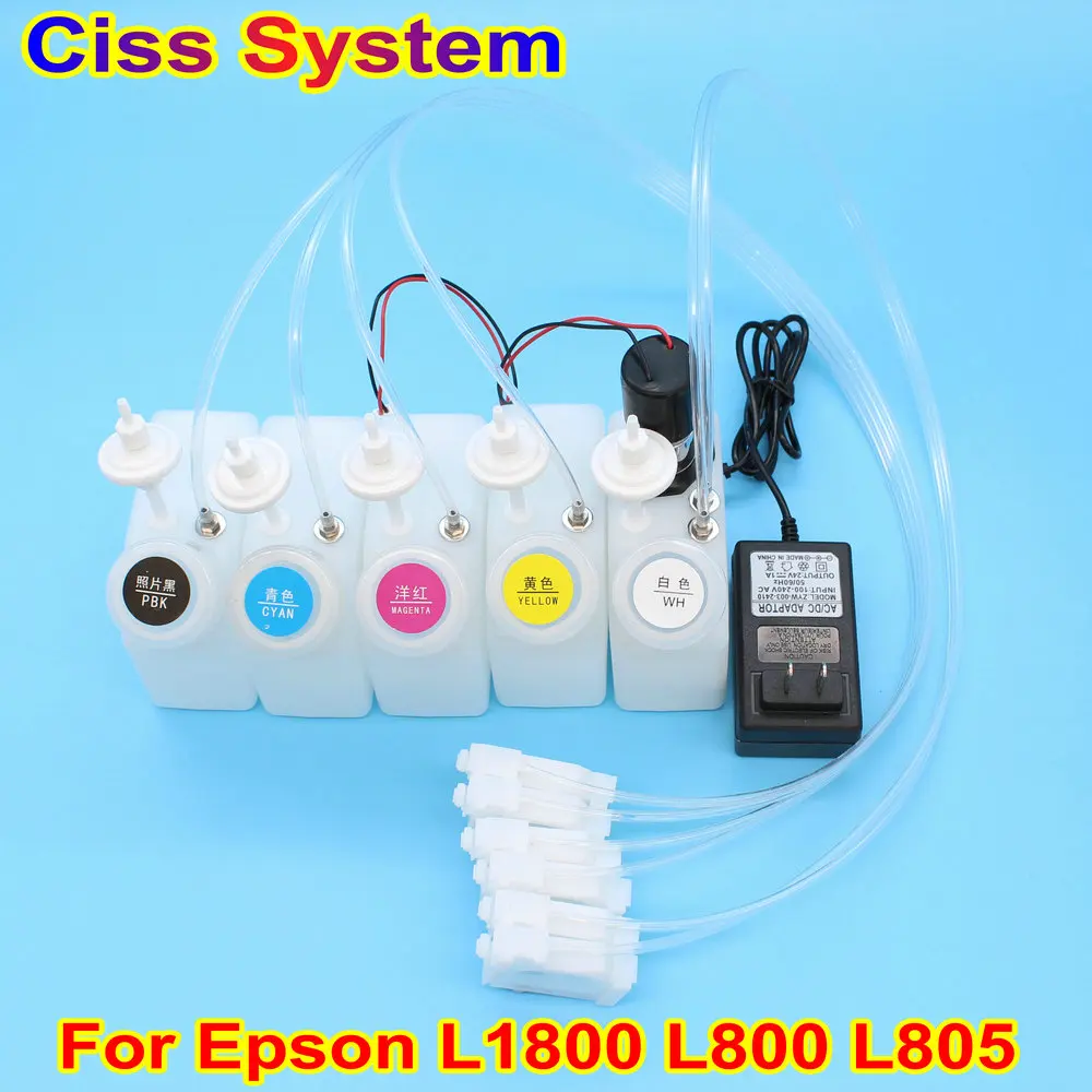 

L1800 L800 L805 Refill Ink Kit DTF CISS For Epson Printer DTF White Ink Tank With Stirrer Mixer Continuous Ink Supply System Kit