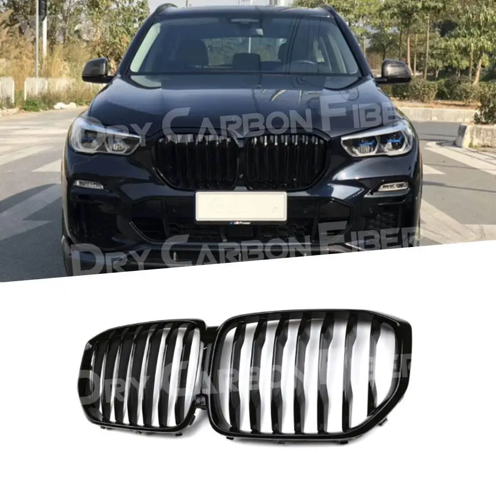 

Глянцевая черная сетка переднего бампера автомобиля, решетки для BMW X5 G05 2019+, Стайлинг автомобиля, передний бампер, гоночная решетка, передняя сетка