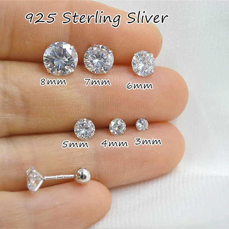

Серьги-гвоздики из серебра 925 пробы с фианитом, 12 шт./комплект