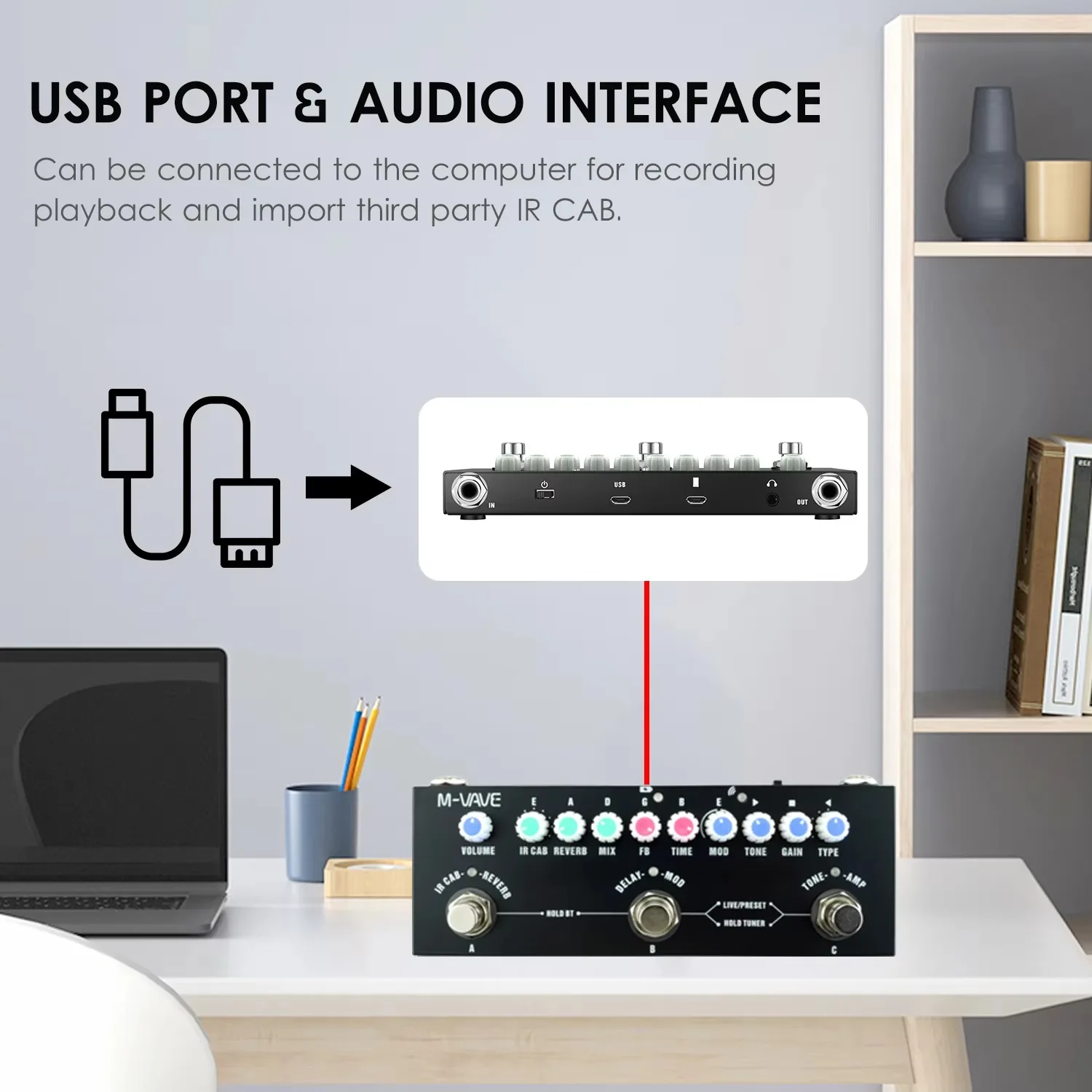 M-VAVE Cube BABY Guitar Multi-effects Combined Pedal 8 IR Cabinets Simulation Rechargeable Pedal Guitar Parts & Accessories