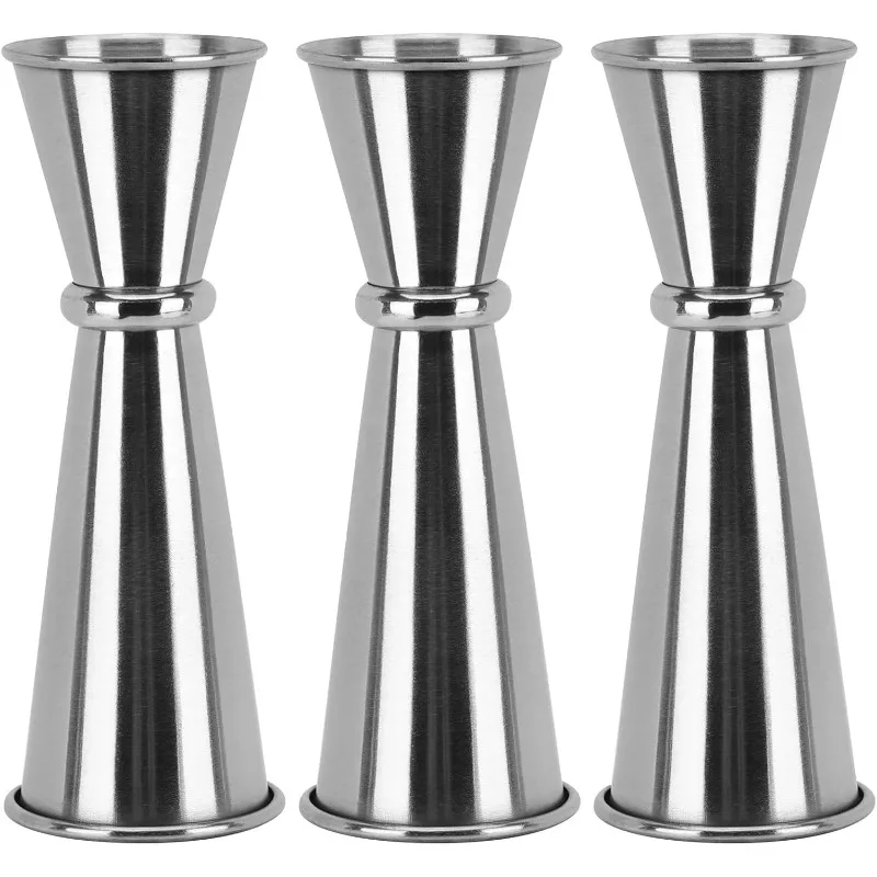 Juego de 3 Jiggers para Bartender, Jigger Doble para Cócteles de 2 oz y 1 oz, Taza Medidora de Acero Inoxidable, Taza Medidora para Mojito, Accesorios de Bar