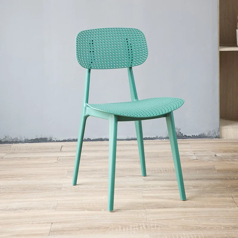 

Nordic Hotel Dining Chair Plastic Office Negotiation Chair Sales Office Reception Backrest Stool Nordic Dining Room Furniture