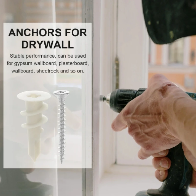20Sets Nylon Plasterborad Easy Anchors/Self-Drilling Drywall Anchor With Self-Tapping Screw / Speed Plugs