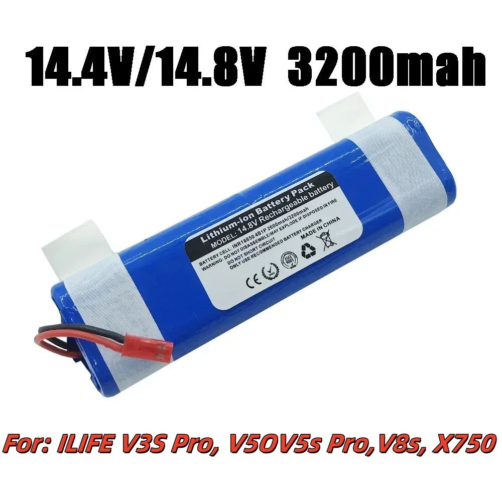 

. For ILIFE V3s Pro, V50, V5s Pro, V8s, X750, For ZACO V3, V40, V5s Pro, V5x 14.8V2600mAh Battery 14.4V