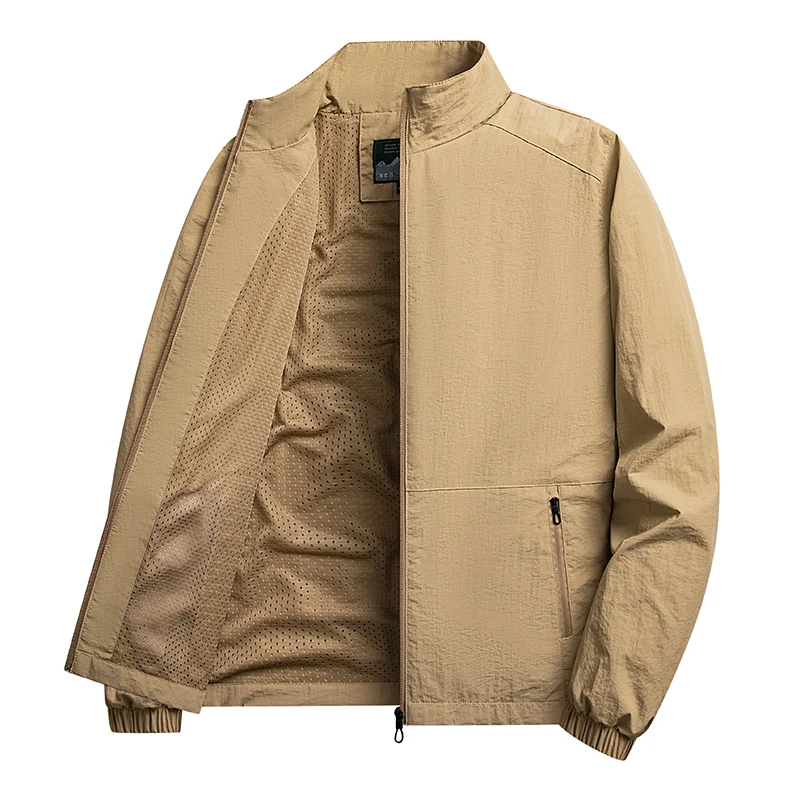 

2025 New Spring Autumn Men's Casual Jacket Business Office Coat Solid Color Windproof Overcoat Male Zipper Jackets