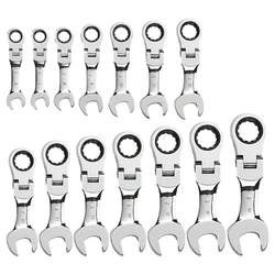 Flexible Head Ratchet Wrench 72Tooth Short Handle Hand Combination WrenchSpanner