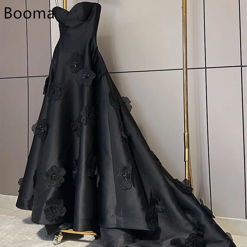 

Booma Elegant 3D Flowers Long Evening Dresses Formal Party Gowns for Women Sleeveless Saudi Arabic Prom Gown Dubai Customize