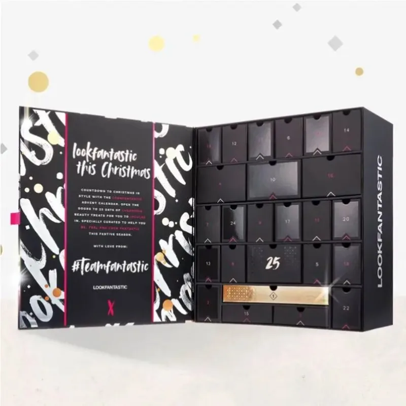 Customized queryFactory Wholesale Christmas Luxury Advent Calendar Packaging Boxeses Cosmetic Advent Calendar Gift Box