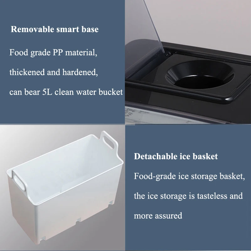휴대용 자동 제빙기 상업용 산업용 사각 얼음 제조기 간편한 조작