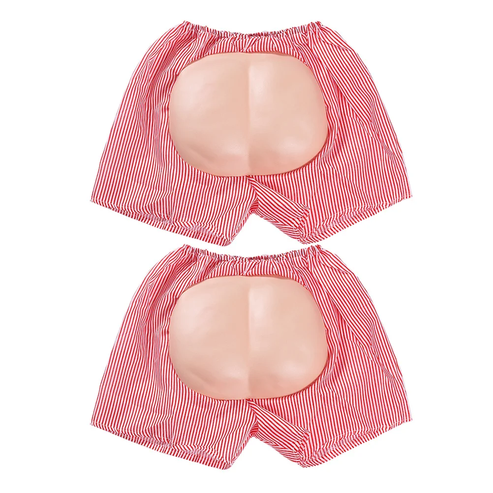 

2Pcs Prank Fake Butt Shorts for Wedding Bachelor Party Funny Trick Party Costume Masquerade Trick Butt Shorts Short