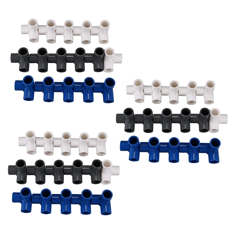 48Pcs Plastic PVC 20Mm Hose Tee Connector 3 Way Joint For Garden Irrigation Watering Pipe Adapter Tube Parts Tools