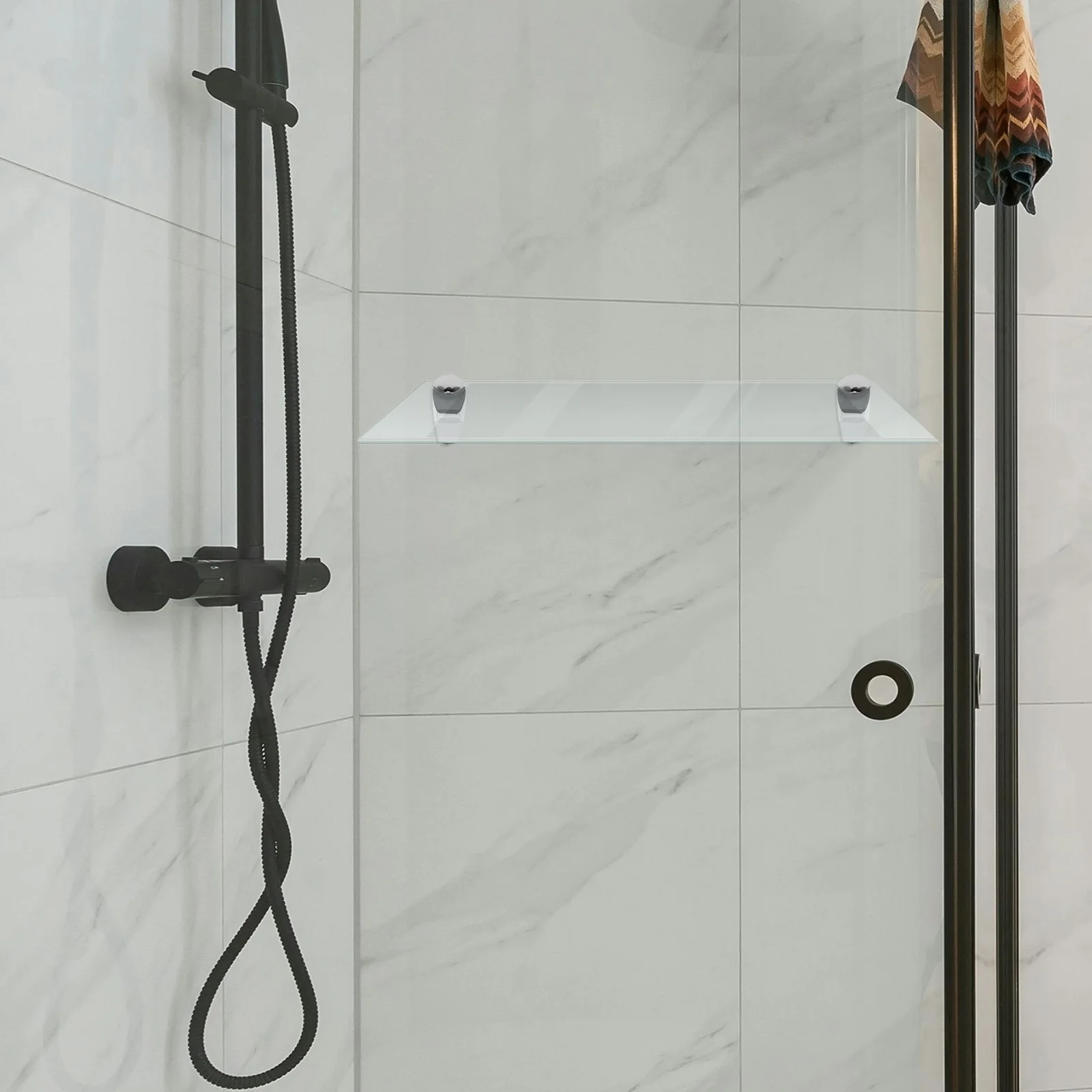 

2Pcs Glass Shelf Brackets Metal Stable Fixing Supports for Glass Shelves Bathroom Shower Mirror Mounting Hardware Heavy Duty