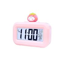 Easy to Read Cartoon Alarm Clock 12/24 Hour Temperature Display Practical Spaceman Shape Kids Room Electric Desktop Clock