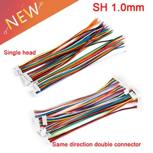 Bilashmart 10 JST SH 1.0mm Pitch Female Socket Terminal Plug Wire Connector SH 1mm 2 3 4 5 6 7 8 Pin 10CM 28AWG Electronic Wires Cable