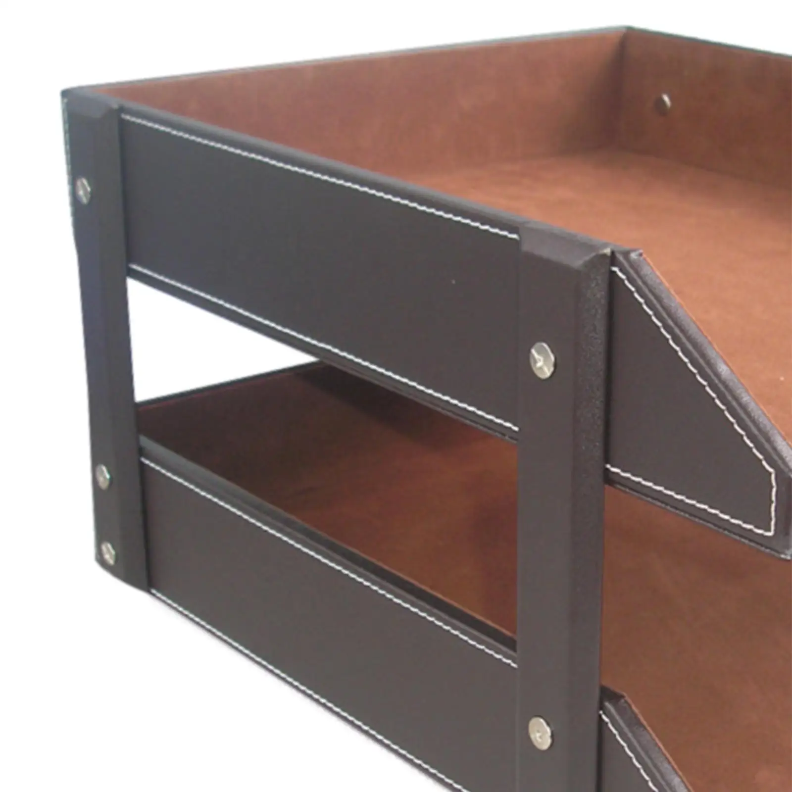 Leather File Storage Shelf, Organizador elegante para documentos, seus documentos, organize seus documentos