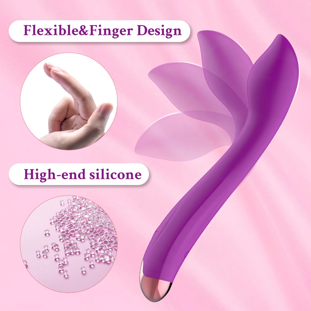 Finger Dildo Vibrator for Women 10 Powerful Vibration Mode Clitoral G Spot Stimulation Massager Vagina Masturbator Adult Sex Toy