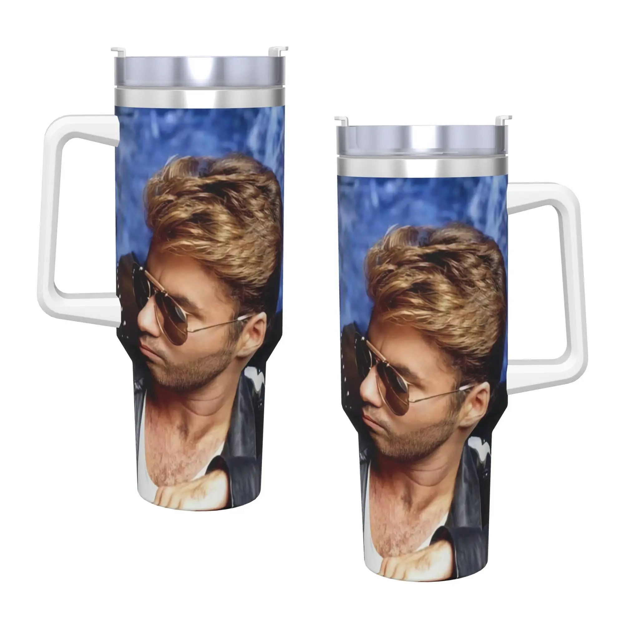 Stainless Steel Tumbler George Michael British Singer Mugs Cup With Straws  Travelist Cold Drink Bottle Insulated Thermal Cups