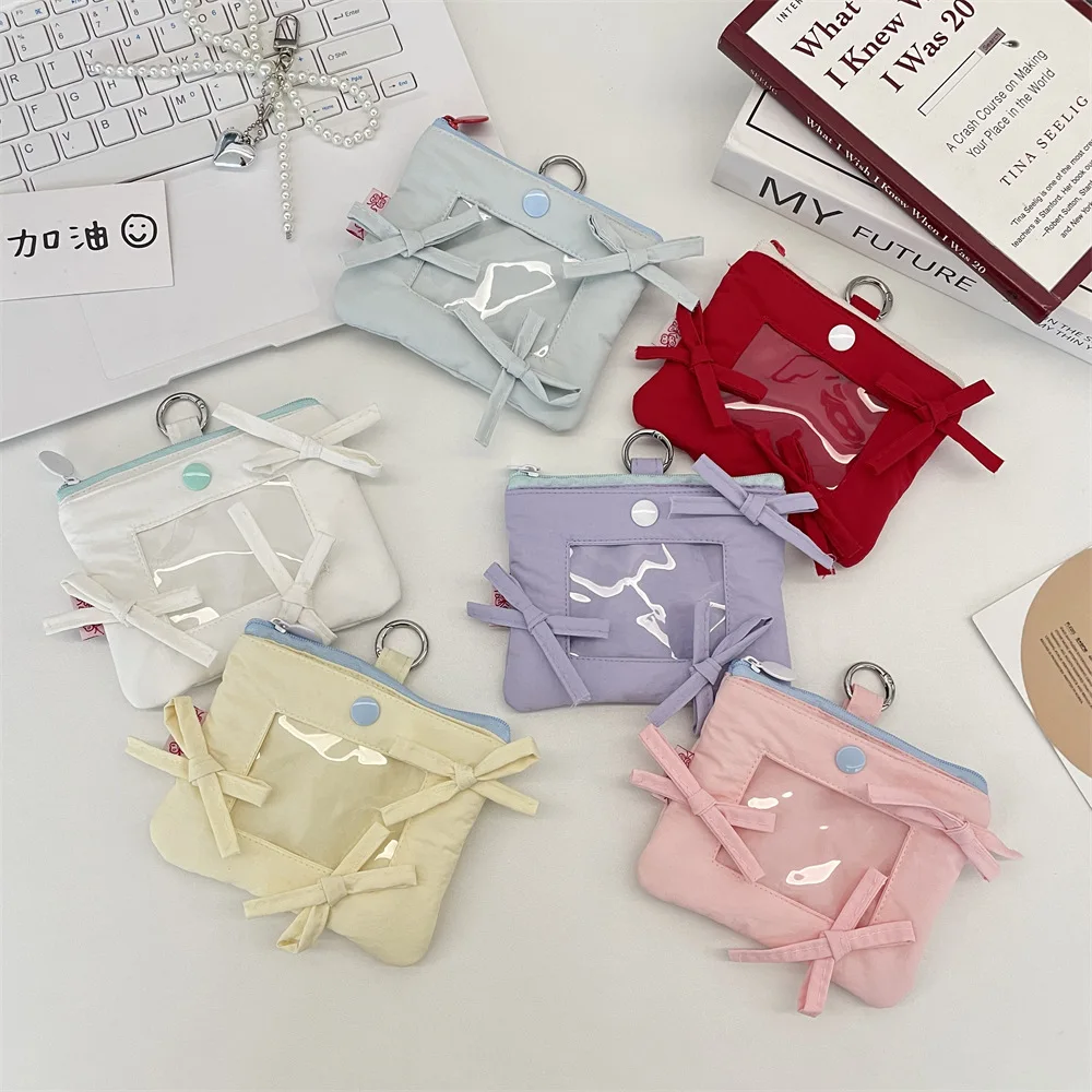 Fotokartenhalter, leichter Kartenhalter mit Schleife, Idol-Fotodisplay, Münzgeldbörse, Aufbewahrungstasche für Schlüsselanhänger, Campus-Transit