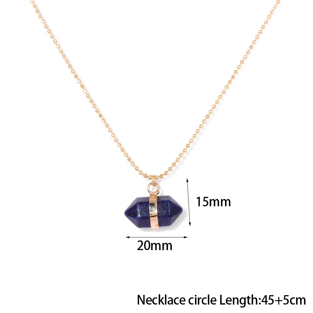 Multiple Shapes Lapis Lazuli Pendants Necklaces High Quality Gold Color Chain Necklace Natural Stone Charm Necklace Women Gift