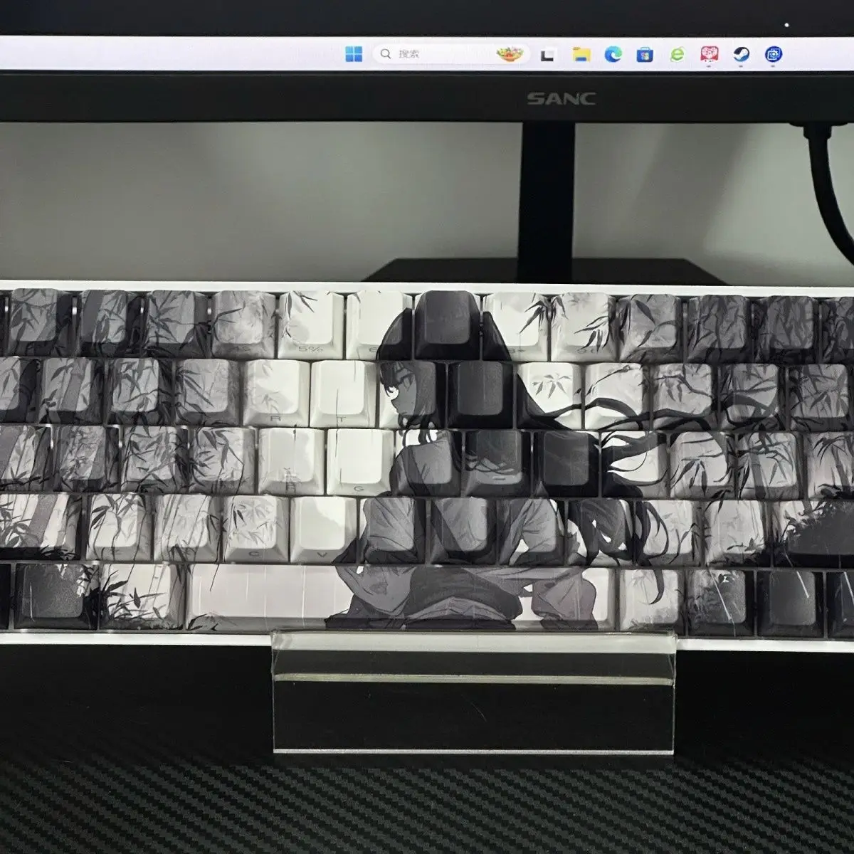 Teclas de Anime de 74 teclas, teclas de teclado mecánico PBT originales de fábrica, teclas PBT de alta sublimación adecuadas para loco 60 68