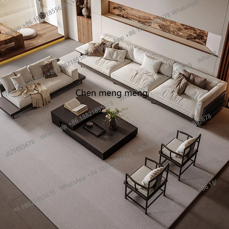 

New Chinese Song Dynasty Aesthetics Solid Wood Sofa Coffee Table Combination Office Household Zen Sofa