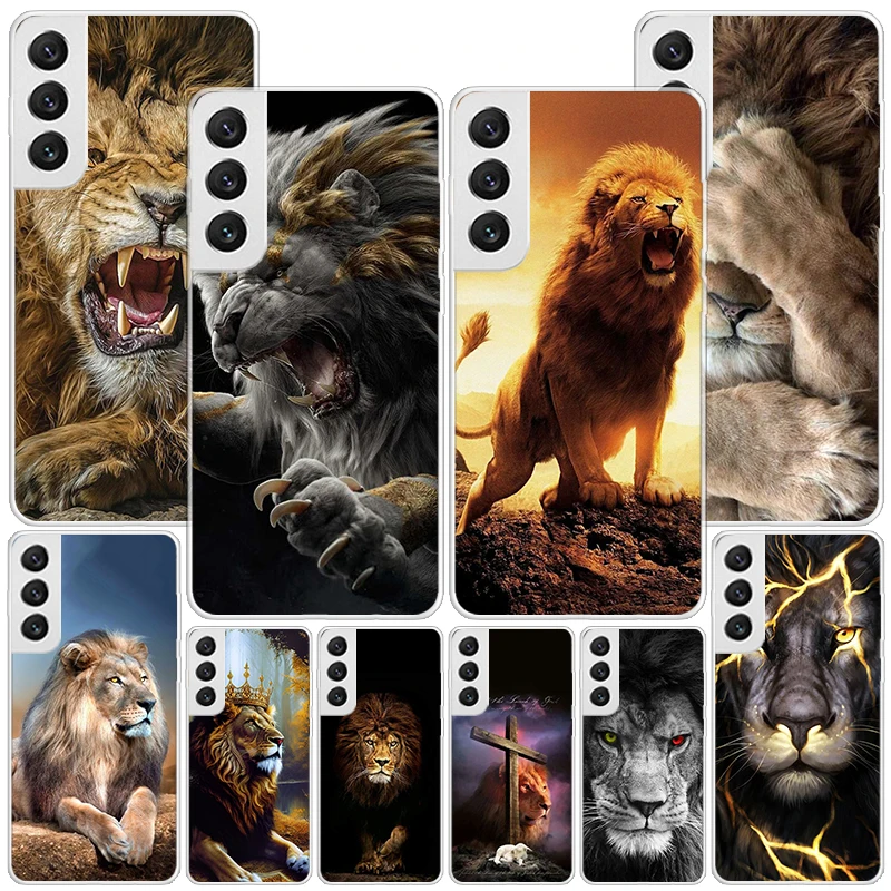 Lion Alpha Male Cub Phnoe Case for Samsung Galaxy S23 S24 Ultra S22 Plus S21 S20 FE S10E S10 S9 S8 + Unique Cover Coque