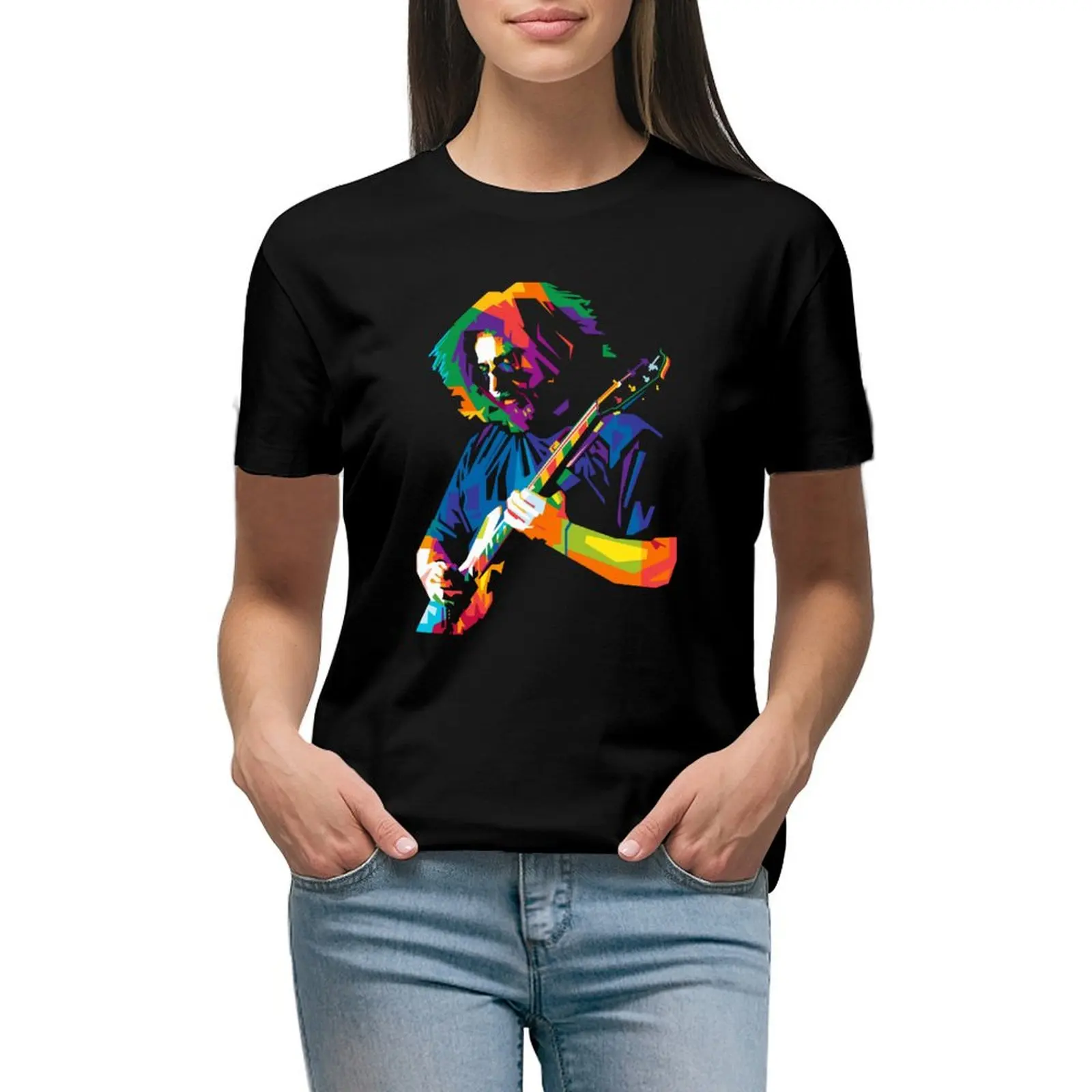 Camiseta de Jerry Art of Grateful para mujer, camisetas gráficas, camisetas de algodón de moda coreana