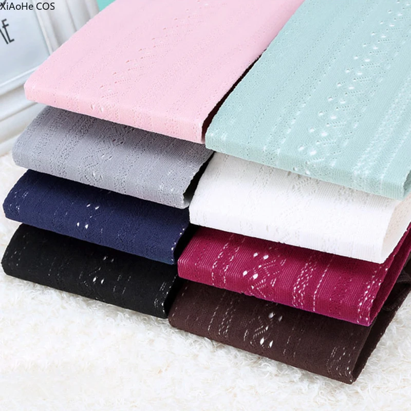 Sweet Lolita White Stockings Women Stripe Nylon Stockings Sexy Thin Pantyhose Hollow Flower Fishnet Stockings Female High Tights