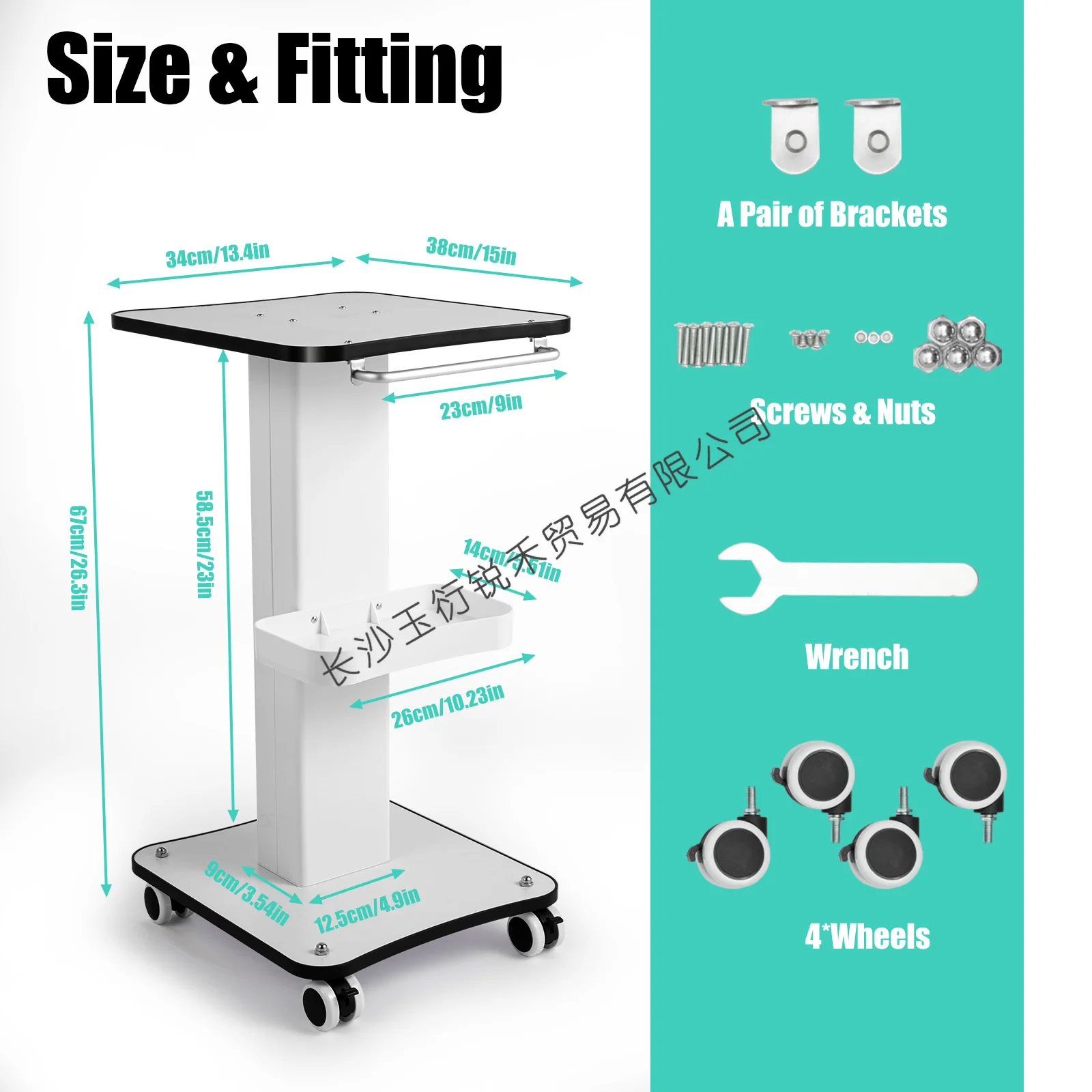 

Carro de salón Carro móvil de peluquería y belleza Carro de spa Carga máxima 40 kg