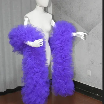 Fashion Stage ball party Club nuziale Tulle Boa Scialle con ...