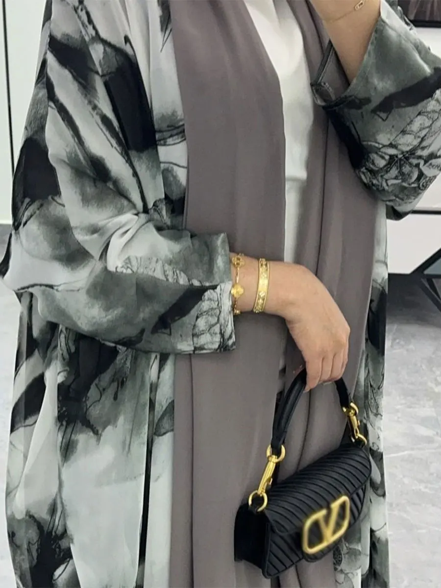 Abaya abierta de Dubái para mujer musulmana, manga de murciélago, cárdigan elegante, informal, marroquí, Islam saudita, bata caftán de moda, 2024