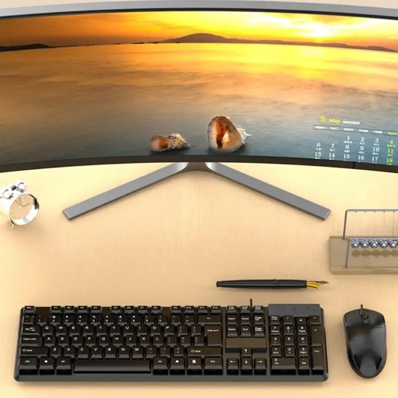 

Y1UB K15 Laptop USB Corded Keyboard Ergonomic Typing Office Home Durability Design