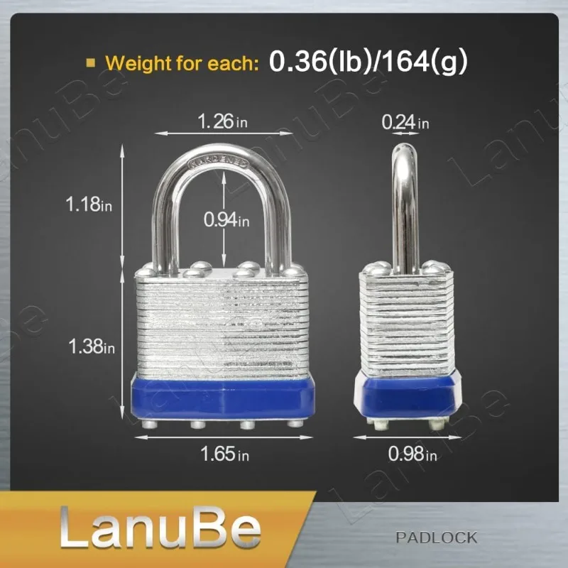 Lock Laminated keyed Padlock (1-9/16