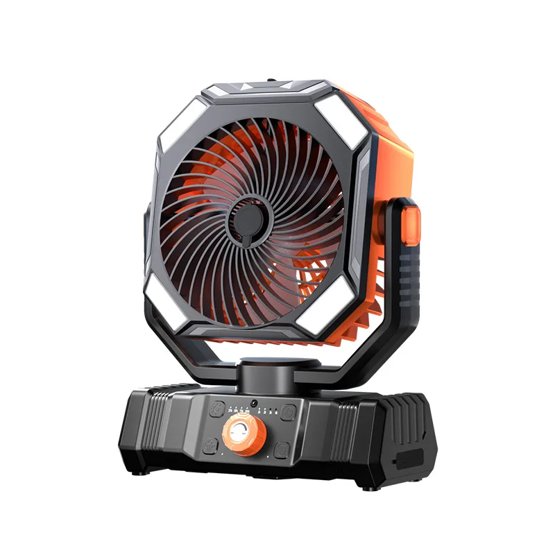 

2025 Hot Outdoor Portable Fan with LED Light - Large Capacity, Stepless Speed, Rechargeable, Mist Function for Camping Tent