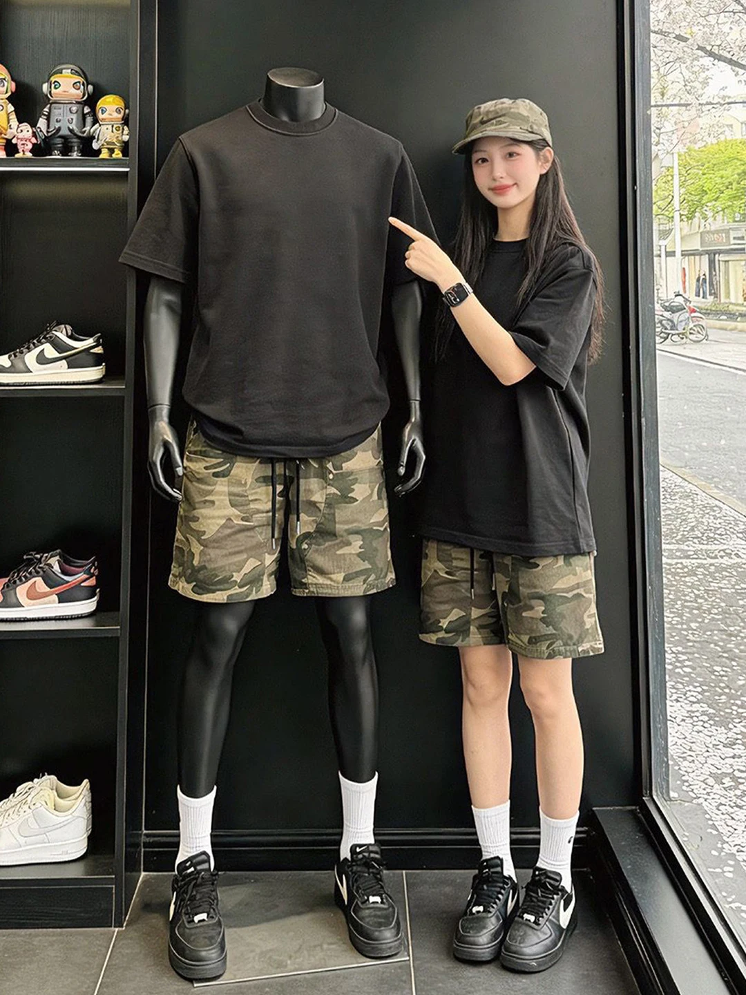 

Американские камуфляжные шорты в стиле High Street для мужчин: летние, модные, свободные, повседневные брюки длиной до колена, рабочая одежда, стильные, удобные.